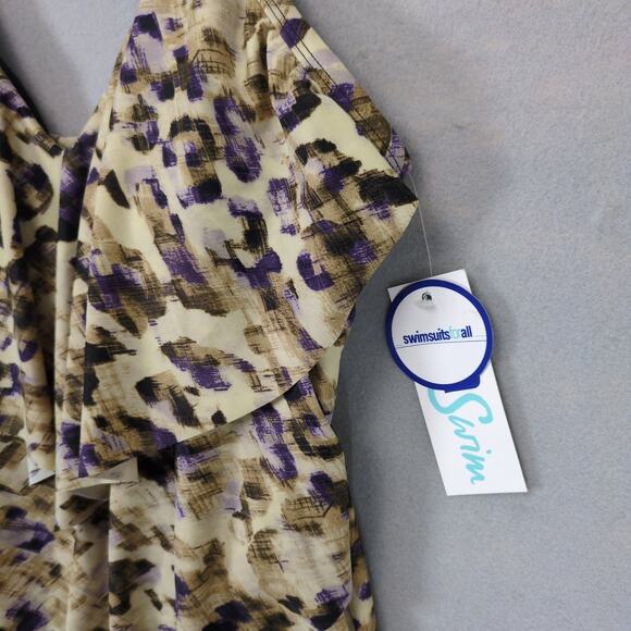 NWT Swimsuits For All Women's Plus 18 Tiered Frill One-Piece Bathing Swim Suit - Picture 2 of 6